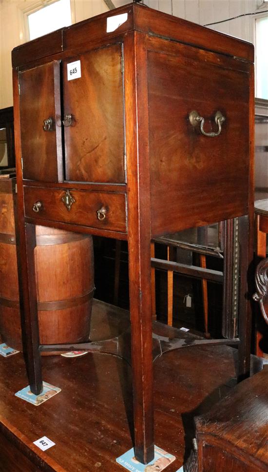 George III mahogany enclosed wash stand(-)